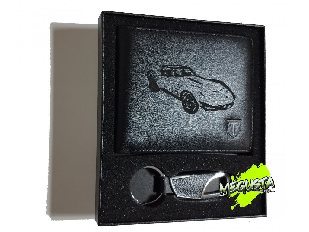 Pánská černá kožená peněženka Chevrolet Corvette