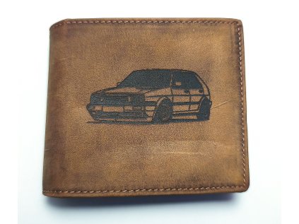Pánská kožená peněženka s velkým mincovníkem VW Golf 2