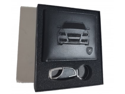Pánská černá kožená peněženka Audi A4 B8