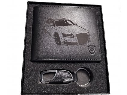 Pánská černá kožená peněženka Audi A6 4F