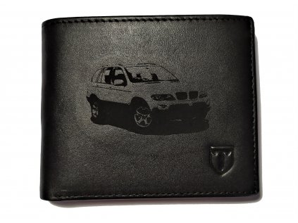 Pánská černá kožená peněženka BMW X5 E53