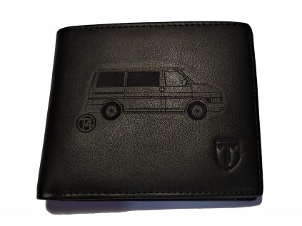 Pánská černá kožená peněženka VW Transporter T4