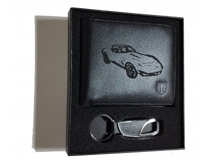 Pánská černá kožená peněženka Chevrolet Corvette