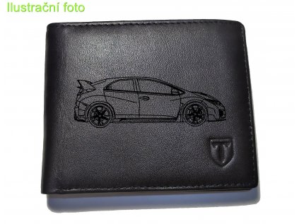 Pánská černá kožená peněženka Honda Civic FK2