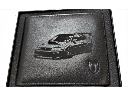 Pánská černá kožená peněženka Subaru Impreza