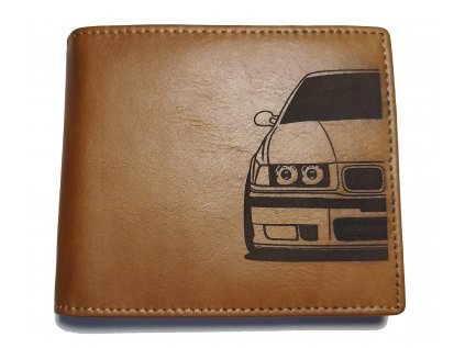 Pánská hnědá kožená peněženka BMW E36