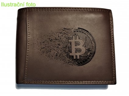 Kožená peněženka Bitcoin mince