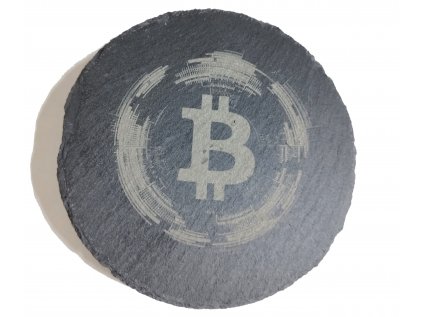 Břidlicový Podtácek - Bitcoin logo