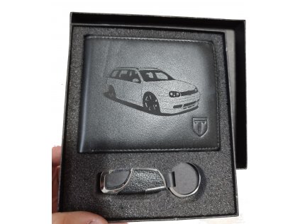 Pánská černá kožená peněženka VW Golf IV kombi