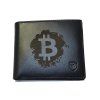 Pánská černá kožená peněženka s gravírováním – Bitcoin