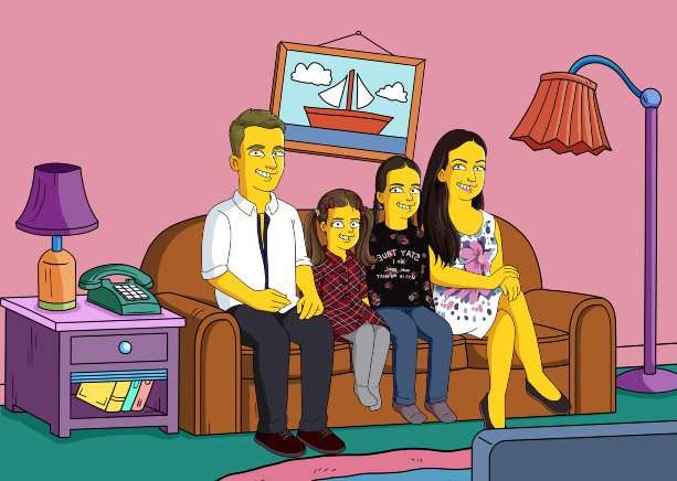 Verwandeln Sie Ihr Familienfoto in ein Simpsons Bild