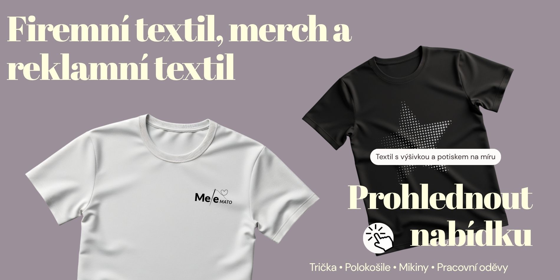 Firemní textil s výšivkou log a potiskem – trička