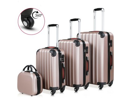 COMFORT AZURE DEU03-SET cestovní kufry růžové