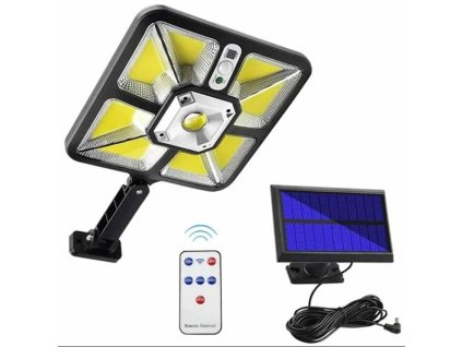 Závěsná solární LED lampa 600W s IR dálkovým ovládáním černá ZD97