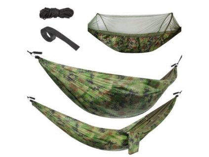 Turistická houpací síť Santiago Army 260 x 140 cm 10149