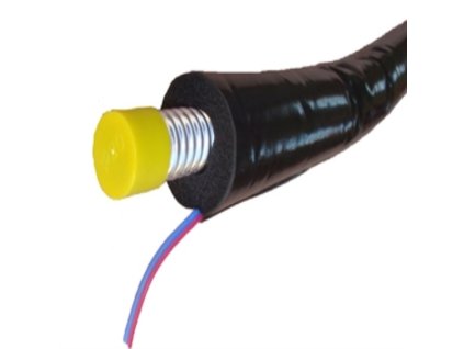 Předizolovaná solární vlnovová trubka 316L DN25 x 1 bm, 20mm izolace s vodičem a UV opletem