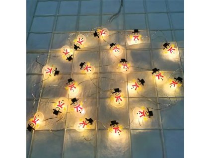 Vánoční 20 LED girlanda Sněhuláci 2m