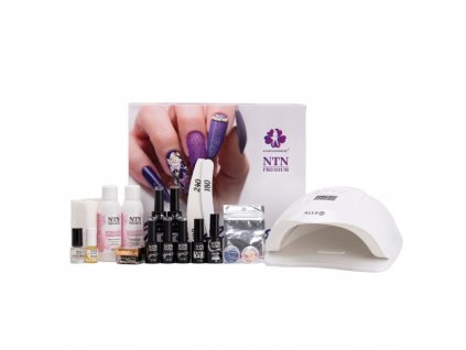Hybridní a nail art startovací sada na nehty MollyLac Premium s 120W UV/LED lampou
