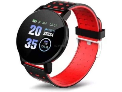 SMARTWATCH 119S CHYTRÉ HODINKY ČERNOČERVENÁ