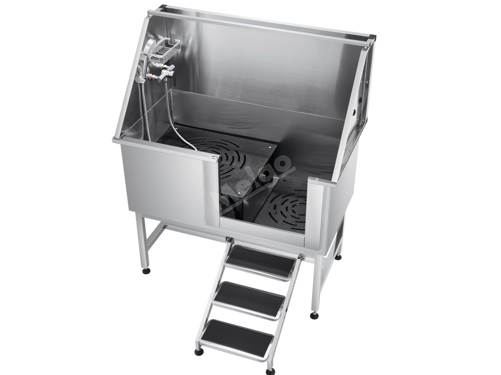 Umývacia vaňa 127 cm pre psy, schody, pe filter, batéria+sprcha