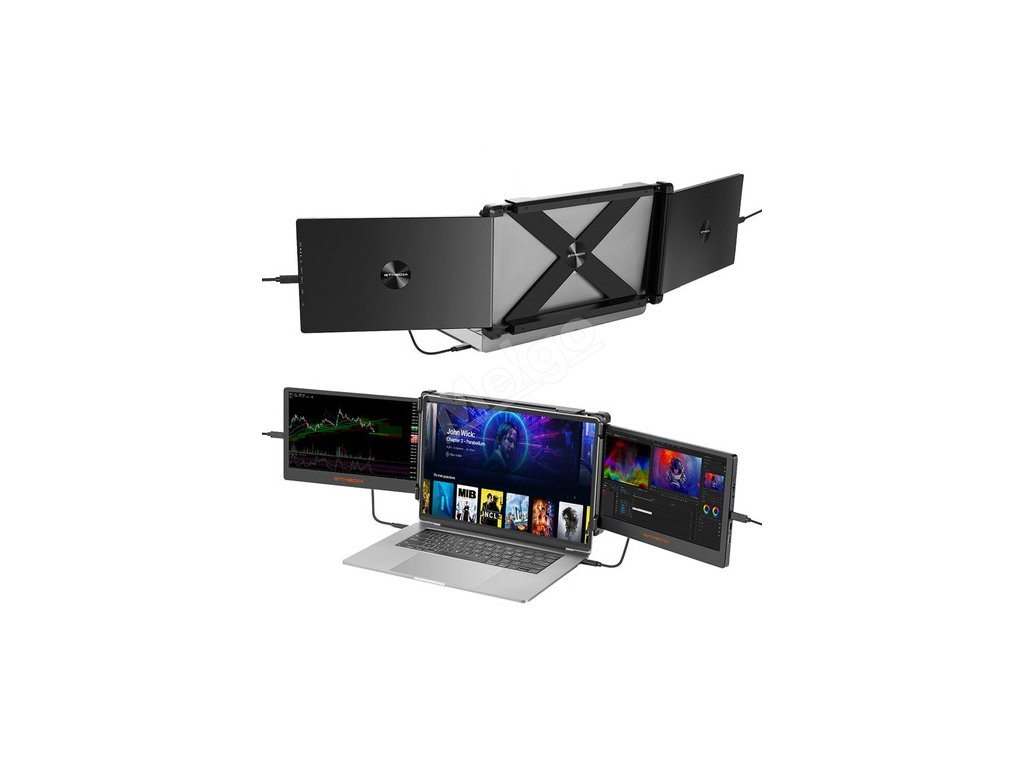GTMEDIA MATE X Portable Dual Screen Monitor Laptop Screen Extender for 13-17.3" Laptop, 11.6 inches 1920*1080 IPS Screen, 60Hz Refresh Rate, 178° Viewing Angle, 2*Type-C 1*HDMI 1*USB 2.0 1*3.5mm Headphone Jack
