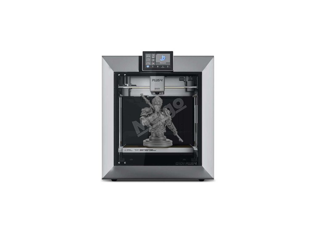 QIDI TECH PLUS4 3D Printer, 600mm/S, 370℃ High-temp Printing,65℃ Active Heated Chamber,305*305*280mm, 5in Touchscreen, 1080P Camera, Multi-metal Composite Nozzle, Dual-layer Insulation, Supports Multi-color System, Remote Control, Klipper V0.12.0