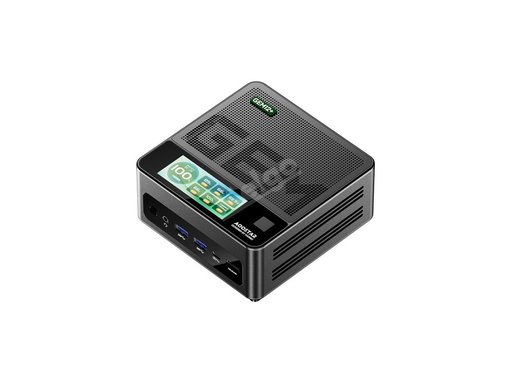 AOOSTAR GEM12+ Pro Mini PC with Display, Fingerprint Unlock, AMD Ryzen 7 Pro 8845HS 8 Core Max 5.1GHz, 32GB RAM 1TB SSD, HDMI2.1 + DP1.4+ USB4 + Type-C 4K Four Screen Display, WiFi 6 Bluetooth 5.2, 2*2.5G LAN, 2*USB3.2, 2*USB2.0, 1*Oculink - EU Plug