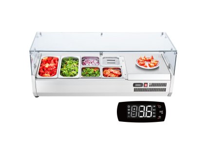 Chladená prípravná stanica 140 W, 2×1/3 a 4×1/6 panvy, nerez 304