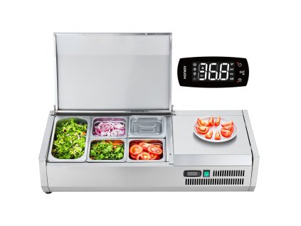 Chladiaca prípravná stanica na prísady 140 W, 1×1/3+4×1/6, nerez 304