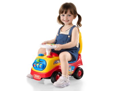 Jazdiace autíčko 1-3 roky s volantom, hudbou a boxom pod sedadlom