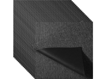 Kobercové dlaždice 20"×20" s pripojenou podložkou, 20 ks tmavosivá