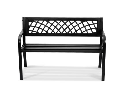 Kovová lavica 46 inches, 480 lbs nosnosť, s operadlom a podrúčkami