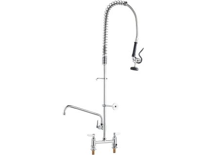 Kuchynská batéria s predplachom, 44" výška, 8" stred, 12" dosah
