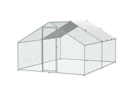 Kurník pre sliepky 9.8×12.9×6.5 ft s krytom, špicatá strecha a zámok