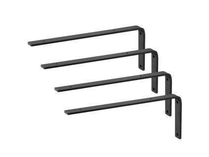 L konzoly na police 10×6 in, 4 ks, 5 mm hrubé, oceľ, nosnosť 160 lbs