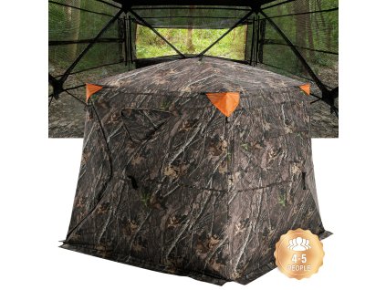 Lovecká číhačka 270° priehľadná s jednosmernou sieťovinou pre 4-5 osôb