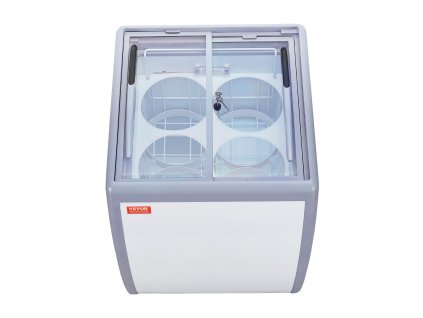 Mraziak truhlicový na zmrzlinu 158 l, 2 sklenené dvere, s brzdou