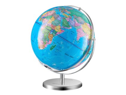 Osvetlený glóbus 13 in/330.2 mm, kovový stojan, led, mapa v angličtine