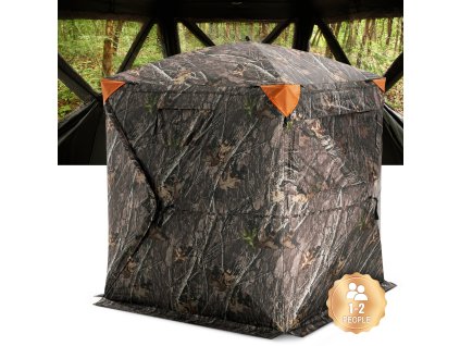 Poľovný úkryt 270° priehľadný, 3 okná s sieťovinou pre 1–2 osoby