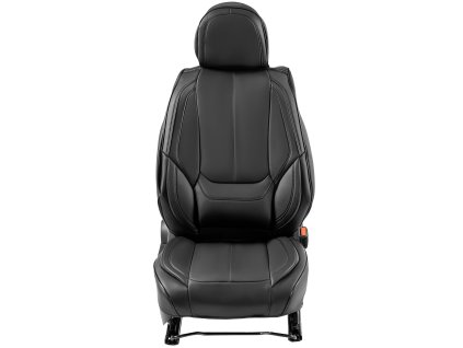Poťahy na predné sedadlá auta 6 ks, umelá koža, čierne, s airbagom