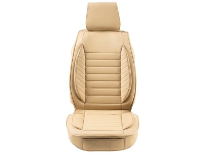 Poťahy na predné sedadlá, 2 ks, umelá koža, s airbagmi, béžová