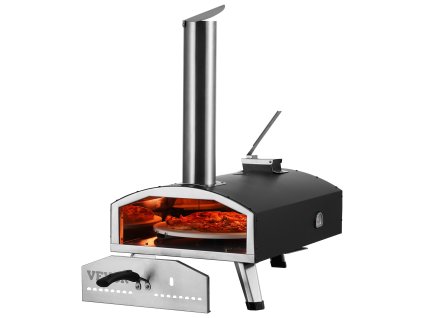 Prenosná pizza pec 30.5 cm na drevené pelety kovová na kempovanie