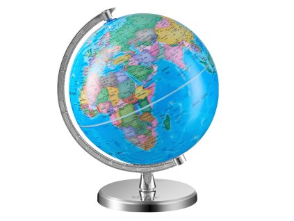 Rotujúci glóbus 8 in/203.2 mm, ABS, 360°, časové pásma, pre deti