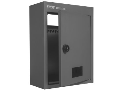 Schránka do steny z ocele s kombinačným zámkom 12.5×6.3×16.9 tmavosivá