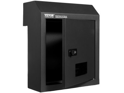 Schránka na kľúče do dverí z ocele s 12" kombinovaným zámkom čierna