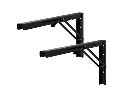 Sklopný držiak na policu 2 ks, 24” l, 5mm, čierna, 300 lbs nosnosť