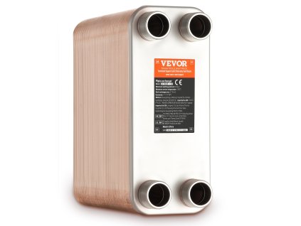 Spájkovaný doskový výmenník tepla 5"×12" 100 dosiek meď/316L nerez