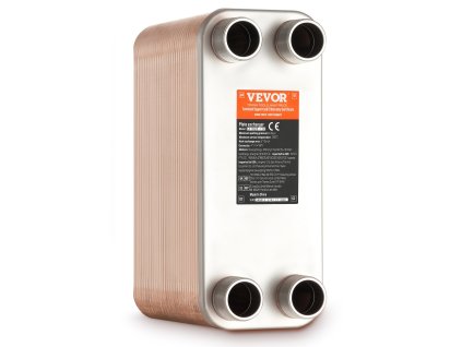 Spájkovaný doskový výmenník tepla 5×12", 80 dosiek, meď/316L voda–voda