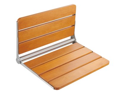 Sprchové skladacie sedadlo z teaku 20.9×16'' na stenu, nosnosť 500 lbs