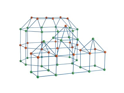 Stavebná vzdelávacia sada pre deti 180 ks, 120 tyčí a 60 gúľ, 4+ rokov
